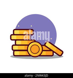 Stack of shiny gold coins vector illustration . Stock Vector
