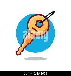 Golden key icon vector illustration . Stock Vector