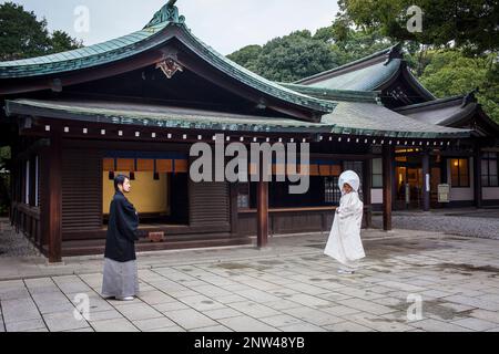 Sanctuary of Meiji Jingu, Traditional wedding, Tokyo, Japan Stock Photo