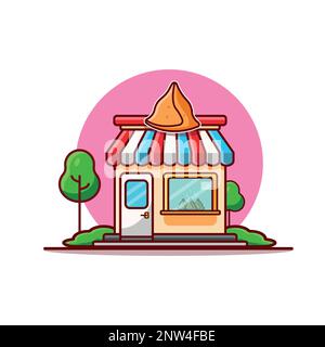 Samosa food shop cartoon vector illustration . Stock Vector