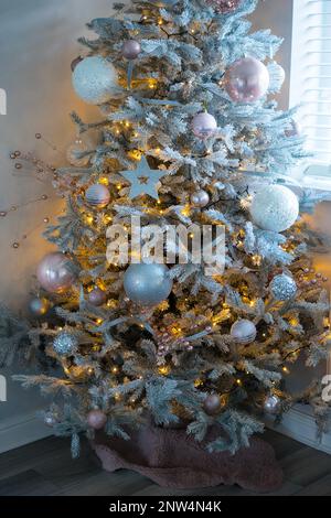 Artificial Christmas Tree. UK Stock Photo