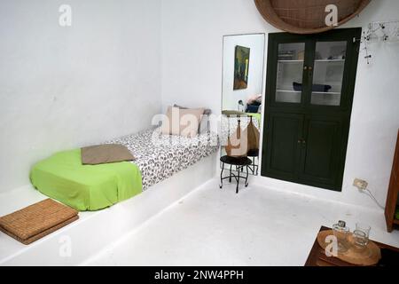 room inside traditional finca farmhouse building whitewashed historic dwelling in Lanzarote, Canary Islands, Spain Stock Photo