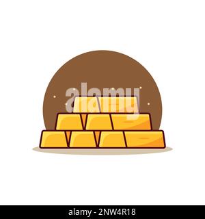 Stack of shiny gold bars vector illustration . Stock Vector
