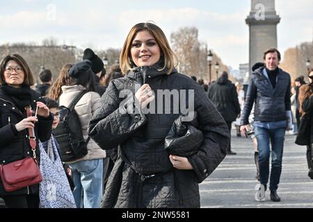 Paris, France February 28, 2023. Louane arriving at Dior show during Fashion Week in Paris, France on February 28, 2023. Photo by Julien Reynaud/APS-Medias/ABACAPRESS.COM Stock Photo