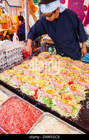 Senso-ji Temple, food stall during Sanja Matsuri.Asakusa.Tokyo city, Japan, Asia Stock Photo