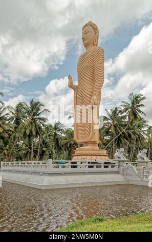 09 07 2007 Hikkaduwa, a Giant Sculpture Of A Standing Buddha Equal In Height To The Wave Of Tsunami That Destroyed Sri Lanka.Asia Stock Photo