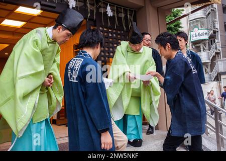 Priests in Senso-ji Temple during Sanja Matsuri,Asakusa,Tokyo city, Japan, Asia Stock Photo