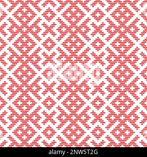 Seamless pattern based on traditional Russian and slavic ornament made by lines Stock Vector