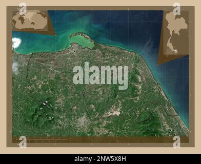 Pattani Map Pattani, province of Thailand. Low resolution satellite map Stock Photo ...