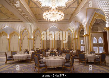 Abu Dhabi. Fragments of the architecture of the Presidential Palace of the United Arab Emirates in Abu Dhabi Stock Photo