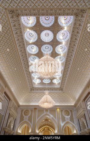 Abu Dhabi. Fragments of the architecture of the Presidential Palace of the United Arab Emirates in Abu Dhabi Stock Photo