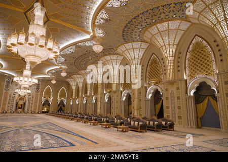 Abu Dhabi. Fragments of the architecture of the Presidential Palace of the United Arab Emirates in Abu Dhabi Stock Photo