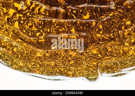 Close-up of plastic lump of polymer resin injection molding process Stock Photo