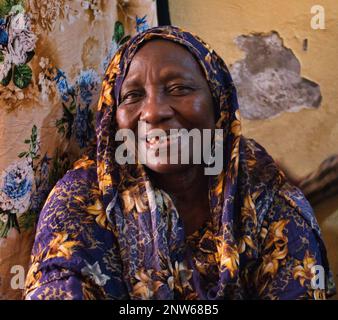 An old african woman portrait looking at the camera Stock Photo