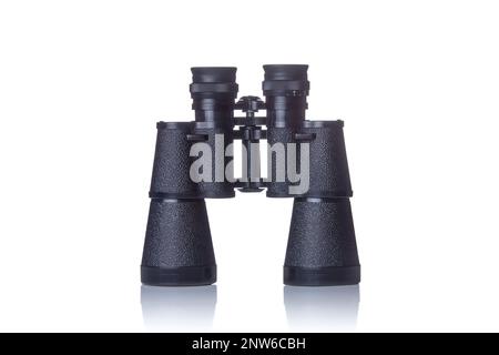 Binoculars isolated on white background. Stock Photo