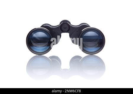 Binoculars isolated on white background. Stock Photo