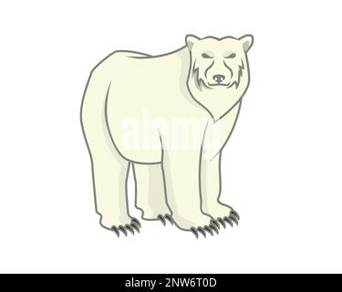 Polar Bear with Standing and Staring Gesture Illustration Stock Vector ...