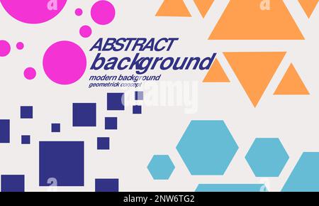 Blue yellow landing page templates with modern geometric abstract shapes. Trendy abstract background for landing page web design. Minimal background f Stock Vector