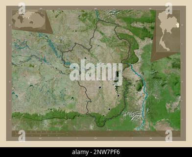 Ubon Ratchathani, province of Thailand. High resolution satellite map ...