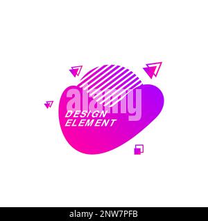 Fluid graphic shape element design vector background or liquid gradient abstract geometric modern splash halftone wavy set for text copy space Stock Vector