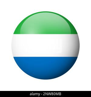 Sierra Leone flag - glossy circle badge. Vector icon. Stock Vector