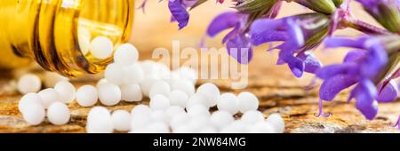 alternative medicine with herbal pills Stock Photo