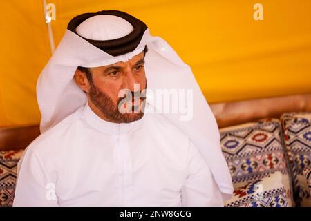 BEN SULAYEM Mohammed (uae), President of the FIA, portrait during the Stage 2 of the 2023 Abu Dhabi Desert Challenge, 2nd round of the 2023 W2RC season, on February 28, 2023 around Qasr Al Sarab in the Liwa Desert, Abu Dhabi - Photo DPPI Stock Photo