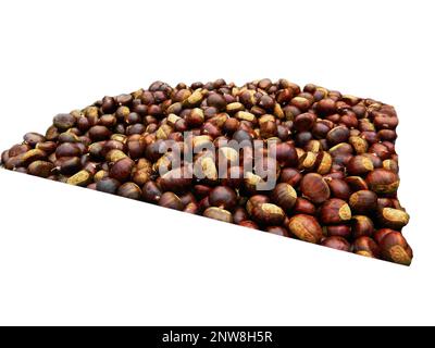 roasted chestnuts isolated on white background Stock Photo