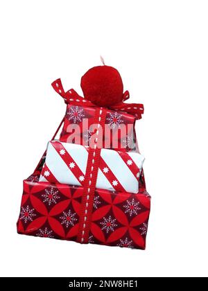 decorative gift boxes isolated on white background Stock Photo
