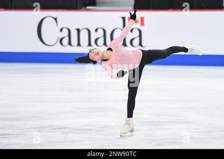 Ami NAKAI (JPN), during Ladies Practice, at the ISU World Junior Figure Skating Championships 2023, at WinSport Arena, on February 28, 2023 in Calgary, Canada. Credit: Raniero Corbelletti/AFLO/Alamy Live News Stock Photo