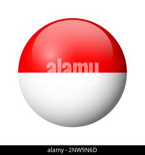 Indonesia flag - glossy circle badge. Vector icon. Stock Vector