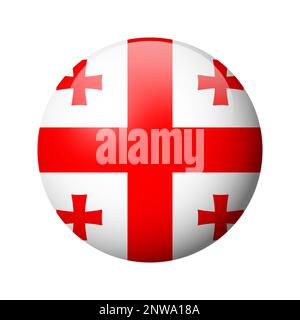 Georgia flag - glossy circle badge. Vector icon. Stock Vector