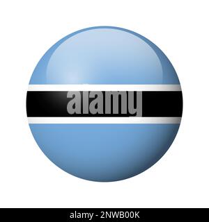 Botswana flag - glossy circle badge. Vector icon. Stock Vector