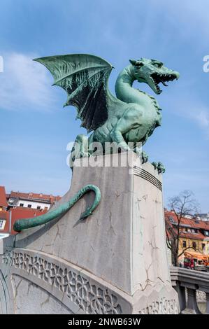 Dragon Bridge, Ljubljana, Slovenia Stock Photo