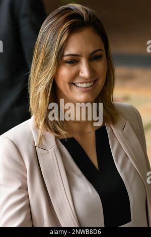 Michelle Bolsonaro the future first lady visits her husband Jair