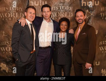 Los Angeles, USA. 27th Feb, 2023. LOS ANGELES, CA - FEBRUARY 27: (L-R) David Stassen (Executive Producer), Ike Barinholtz, Wanda Sykes and Nick Kroll (Stars/Writers/Executive Producers) attend the red carpet premiere of Hulu's “History of the World Part II” at the Hollywood American Legion Post 43 on February 27, 2023 in Los Angeles, California. (Photo by Frank Micelotta/PictureGroup/Sipa USA for Hulu) Credit: Sipa USA/Alamy Live News Stock Photo