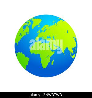 Blue Green Spherical Globe Earth Vector Illustration Stock Vector