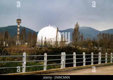 An image shows the Garigliano nuclear power plant, located on the outskirts  of Sessa Aurunca, 160