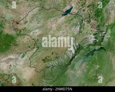 Iringa, region of Tanzania. High resolution satellite map Stock Photo