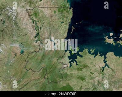 Kagera, region of Tanzania. High resolution satellite map Stock Photo