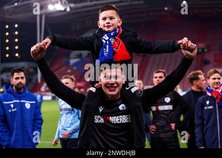 UTRECHT, NETHERLANDS - FEBRUARY 28: Hero van Lopik of SV Spakenburg during the Dutch TOTO KNVB Cup Quarter Finals match between FC Utrecht and SV Spakenburg at Stadion Galgenwaard on February 28, 2023 in Utrecht, Netherlands (Photo by Ben Gal/Orange Pictures) Stock Photo