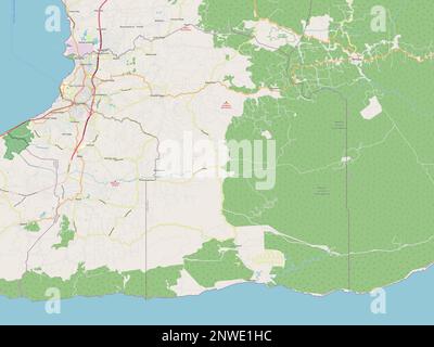 Princes Town, region of Trinidad and Tobago. Open Street Map Stock Photo