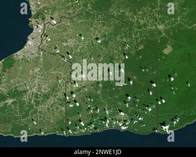 Princes Town, region of Trinidad and Tobago. Low resolution satellite map Stock Photo