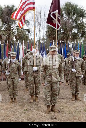 Command Sgt. Maj. Erin L. Hicks passes the U.S. Army Medical Activity ...