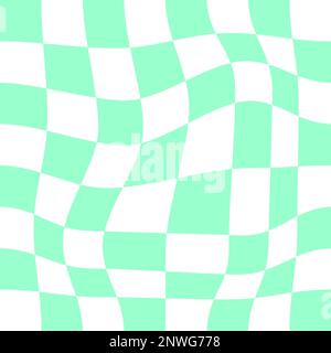Distorted chessboard background. Dizzy checkered visual illusion ...
