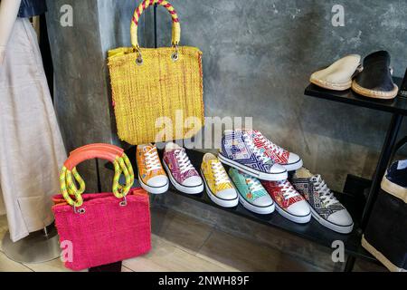 San Miguel de Allende Guanajuato Mexico,Historico Central historic center Zona Centro,women's bags handbags,Etnea Boutique By Eclectic Array,fair trad Stock Photo