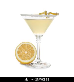 https://l450v.alamy.com/450v/2nwkb9b/lemon-drop-martini-cocktail-and-fresh-fruit-on-white-background-2nwkb9b.jpg