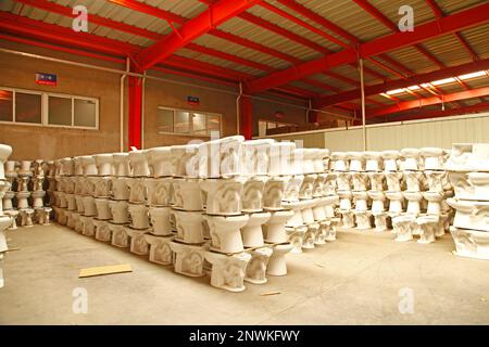 Ceramic products in the workshop Stock Photo