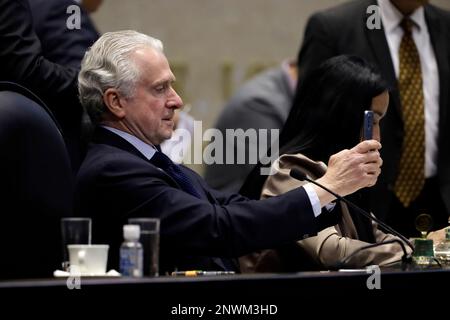 Mexico City, Mexico. 28th Feb, 2023. February 28, 2023, Mexico City, Mexico: The president of the Chamber of Deputies, Santiago Creel Miranda in the session in the legislative enclosure in Mexico City. On February 28, 2023 in Mexico City, Mexico (Photo by Luis Barron/Eyepix Group/Sipa USA). Credit: Sipa USA/Alamy Live News Stock Photo