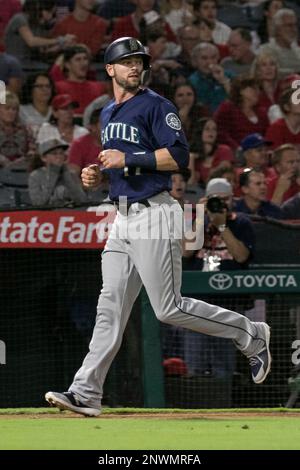 ANAHEIM, CA - JULY 16: Kyle Seager (15) celebrates with J.P.